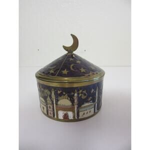 Bethlehem Religious Christmas Brass Small Lidded Trinket/Jewelry Box
